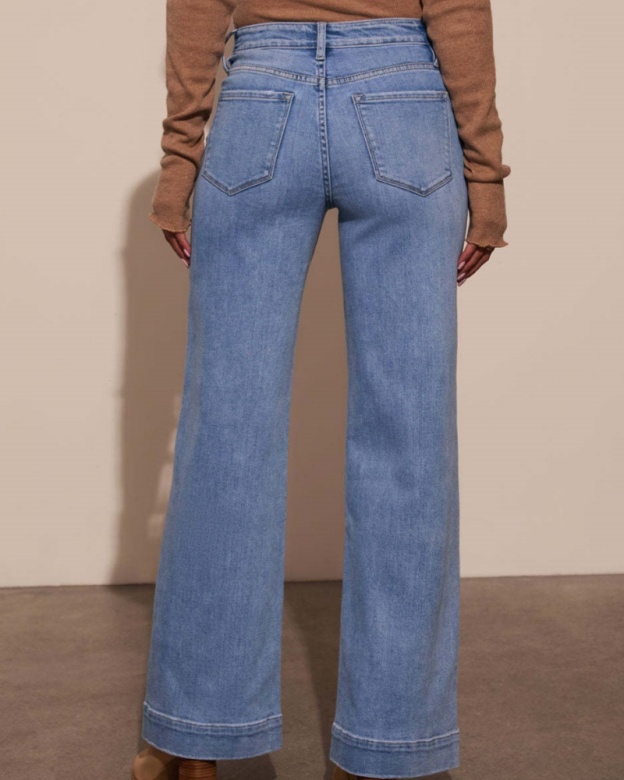 Astylish Women's Wide Leg Jeans High Waisted Stretchy Straight Leg Jeans Loose Trendy Denim Pants wi