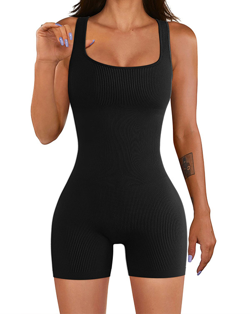 Slim Fit Sports Bodysuit-Curvy-Faja