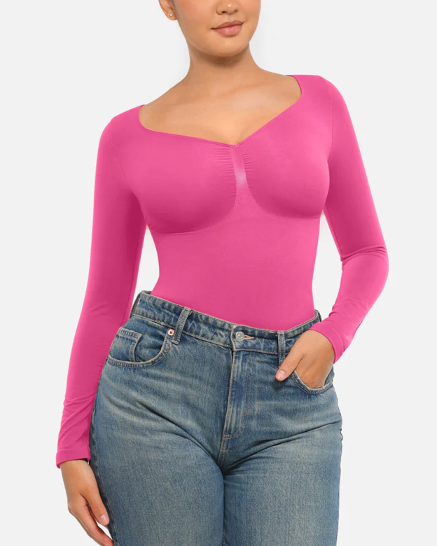 Long Sleeved Hip Lifting Seamless Body Shaping Bodysuit