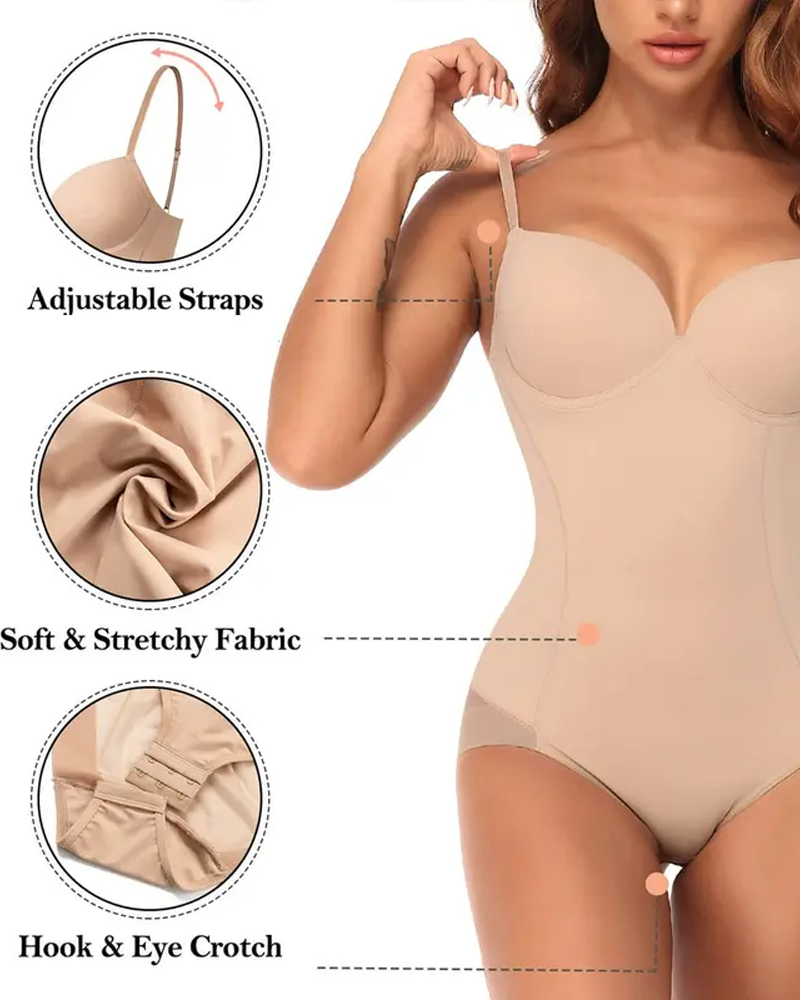 Tummy Control And Butt-Lifting Shapewear Bodysuit With Built-In Bra
