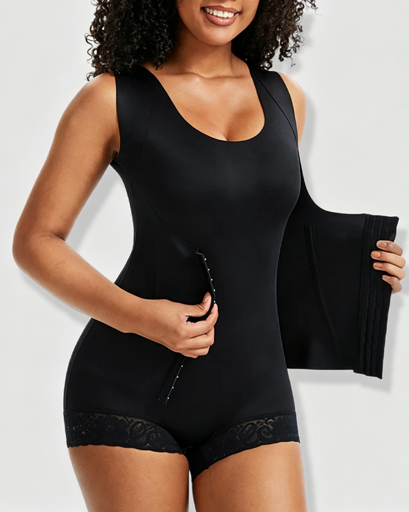 Double Layer Tummy Control Butt Lifter Full Body Shaper Bodysuit（Pre-Sale）