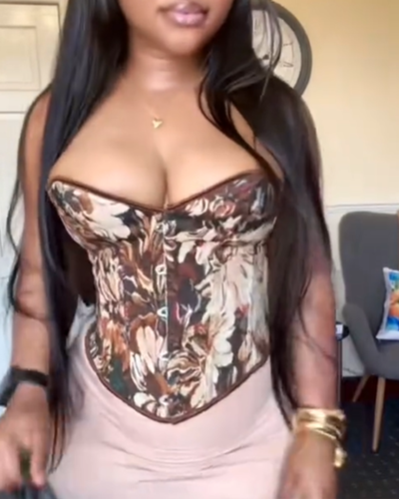 Retro Shaping Push-Up Fishbone Corset