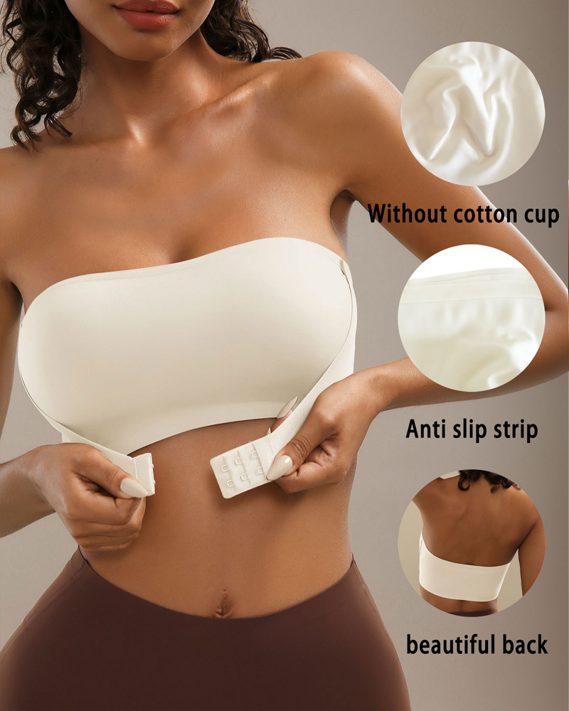 Strapless Front-Fastening Push-Up Wire-Free Bra