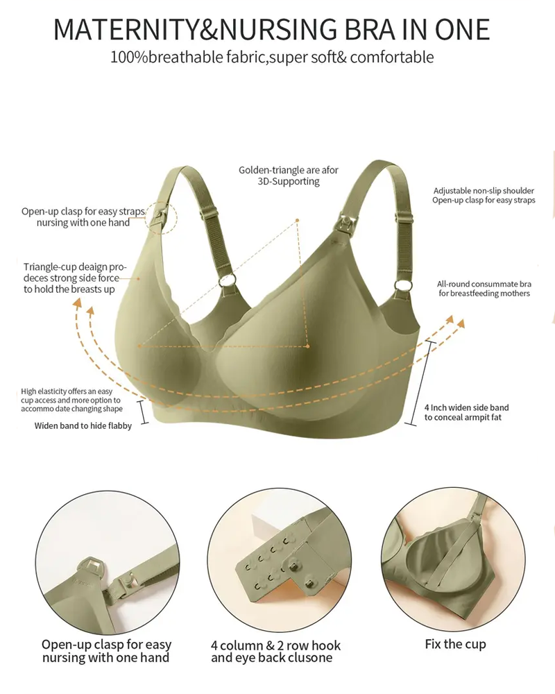 Jelly Support Comfort Seamless Wire-Free Maternity Nursing Bra
