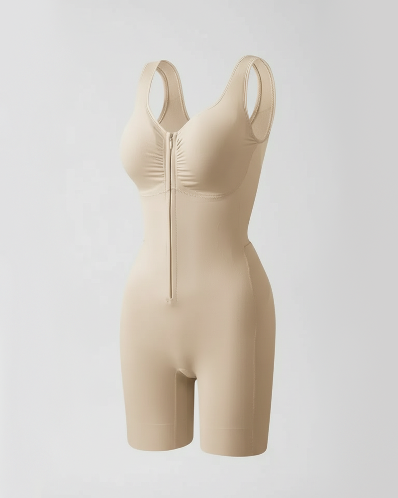 Easy Off Front Zipper Tummy Control Butt Lifting Shapewear Bodysuit（Pre-Sale）