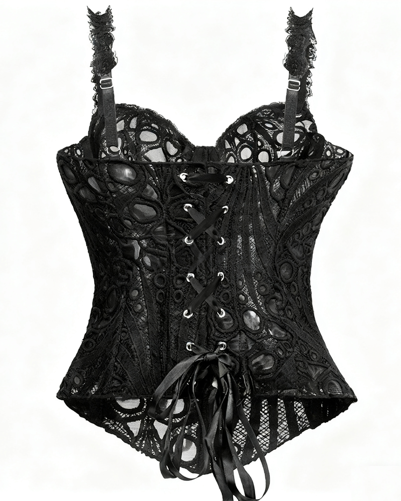 Irregular Lace Shaping Fishbone Corset