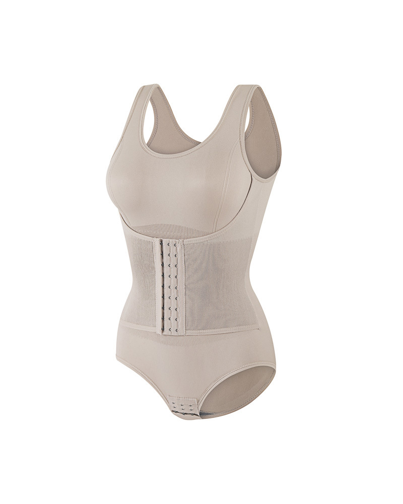 2 in 1 Seamless Double Tummy Control Corset Bodysuit Scoop Neck Tank Top Shapewear-Curvy-Faja