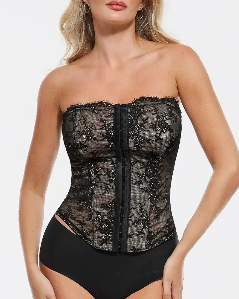 Detachable Strap Leopard Print Shaping Corset Top（Pre-Sale）
