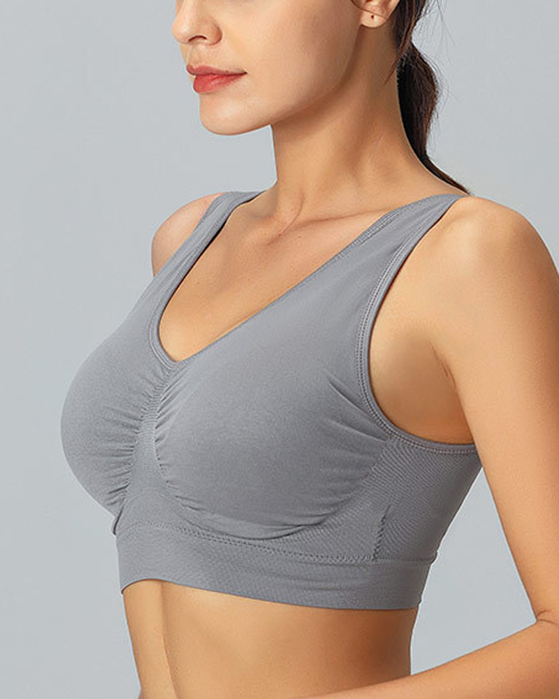Wire-Free Plus-Size Sports Double-Layer Bra-Curvy-Faja