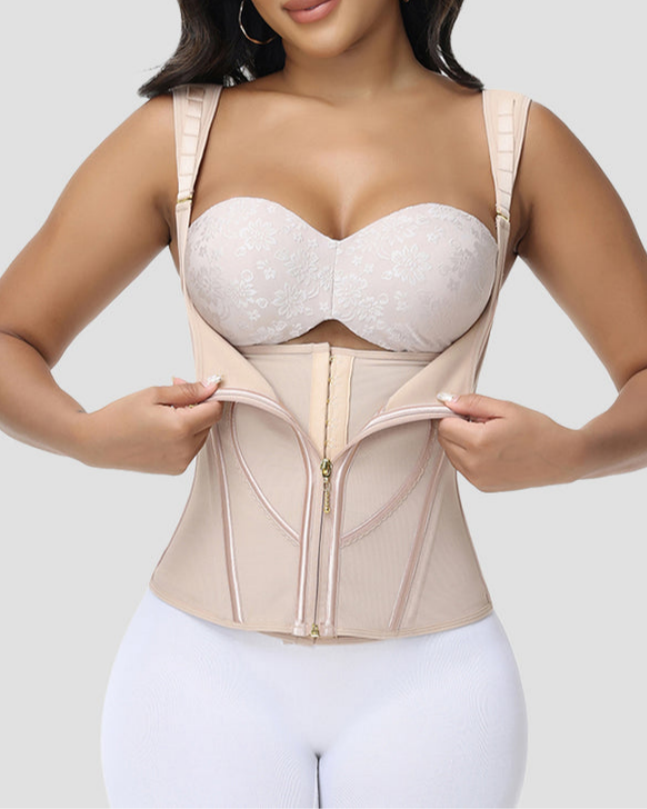 Heart Pattern Double Compression Tummy Tuck Waist Trainer