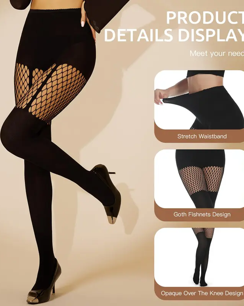 Mock Thigh High Stockings For Women Sexy Fishnet Tights Suspender Pantyhose