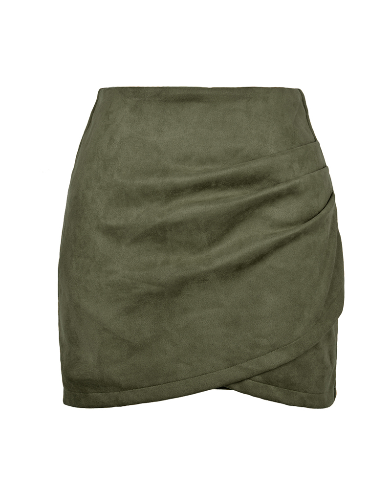 Suede Hip Skirt-Curvy-Faja