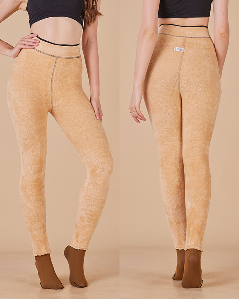 Crotch Fleece Leggings-Curvy-Faja