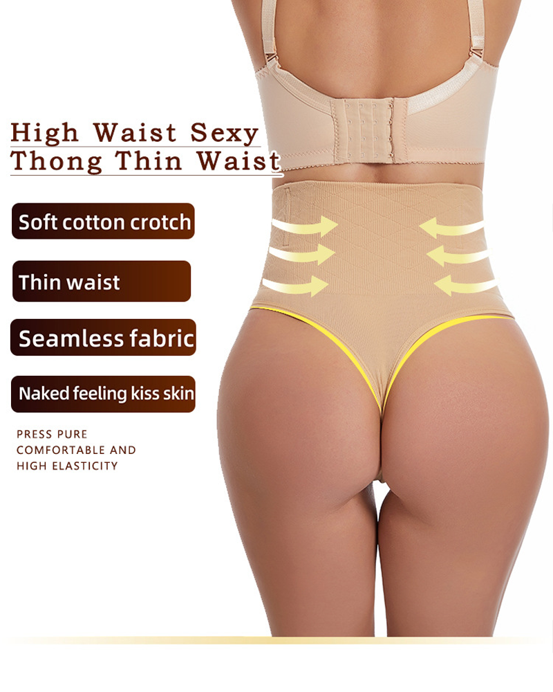 Thong-Style High-Waisted Shaping Underwear With Hip Lift And Tummy Control