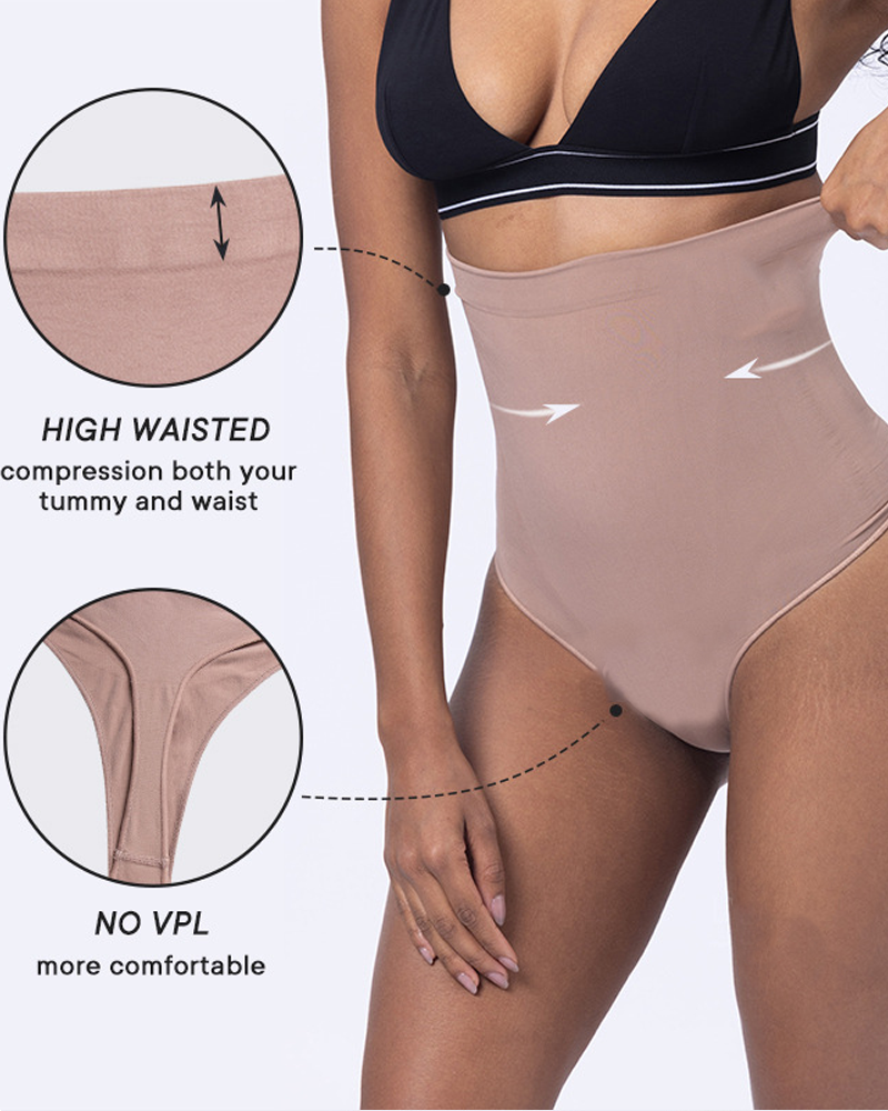 High-Waisted Thong High-Elasticity Tummy-Control Seamless Leggings