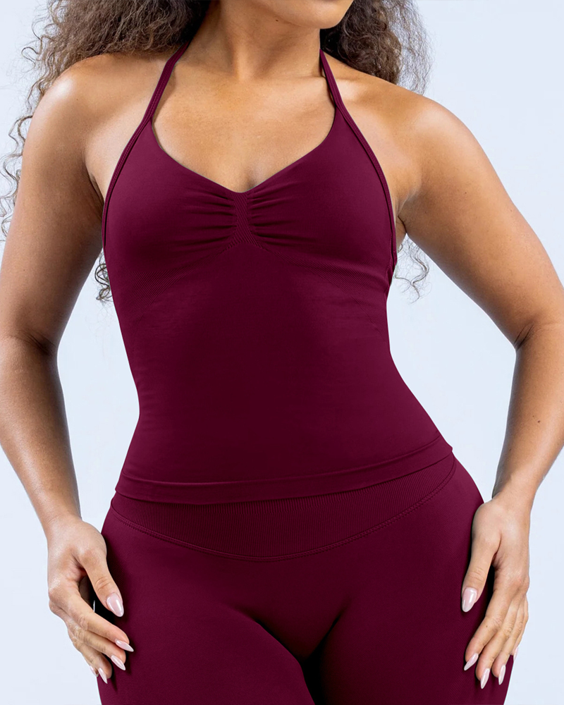 Seamless Back Fitness Yoga Camisole Top-Curvy-Faja