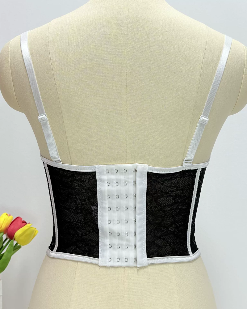 Sparkling Color-Blocked Lace Camisole