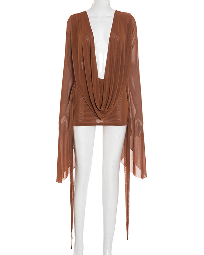 Sexy Mesh Bodycon Backless Dress