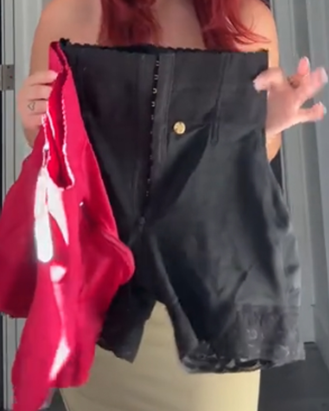 Body Shaping Tummy Tuck Hip Lifting Buttoned High Elastic Shaping Pants