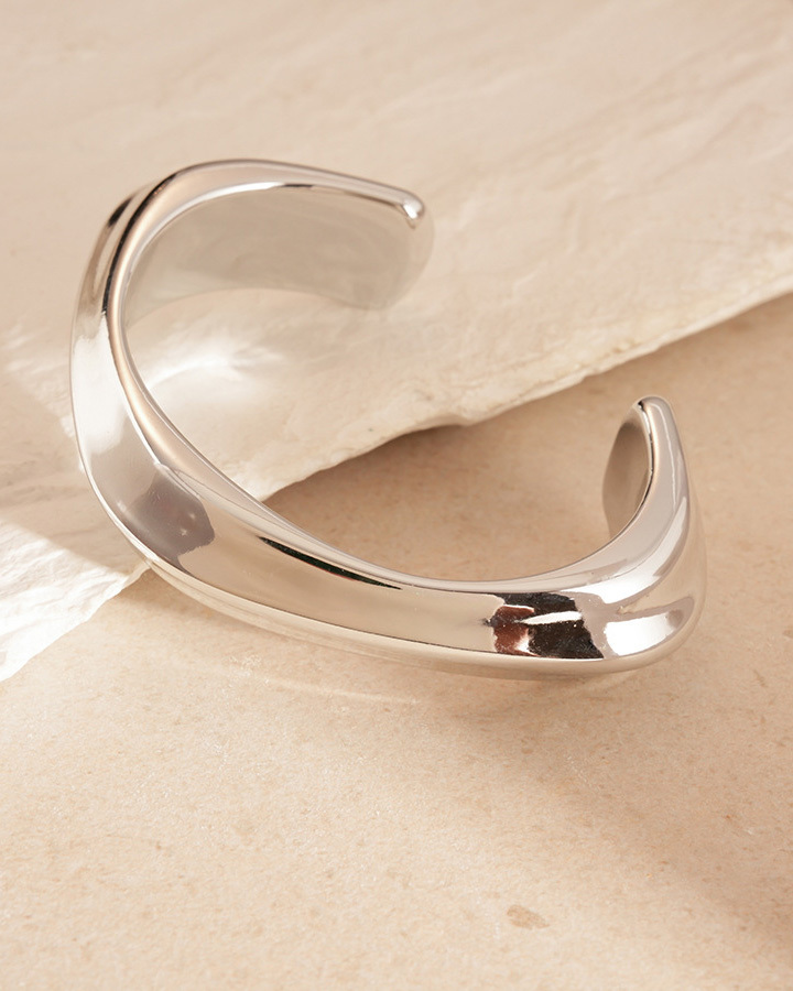 Metal Geometric Bracelet-Curvy-Faja