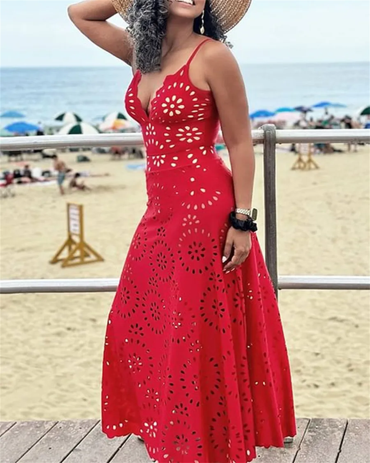 Flower Hollow One Piece Swimsuit and Skirt-Curvy-Faja