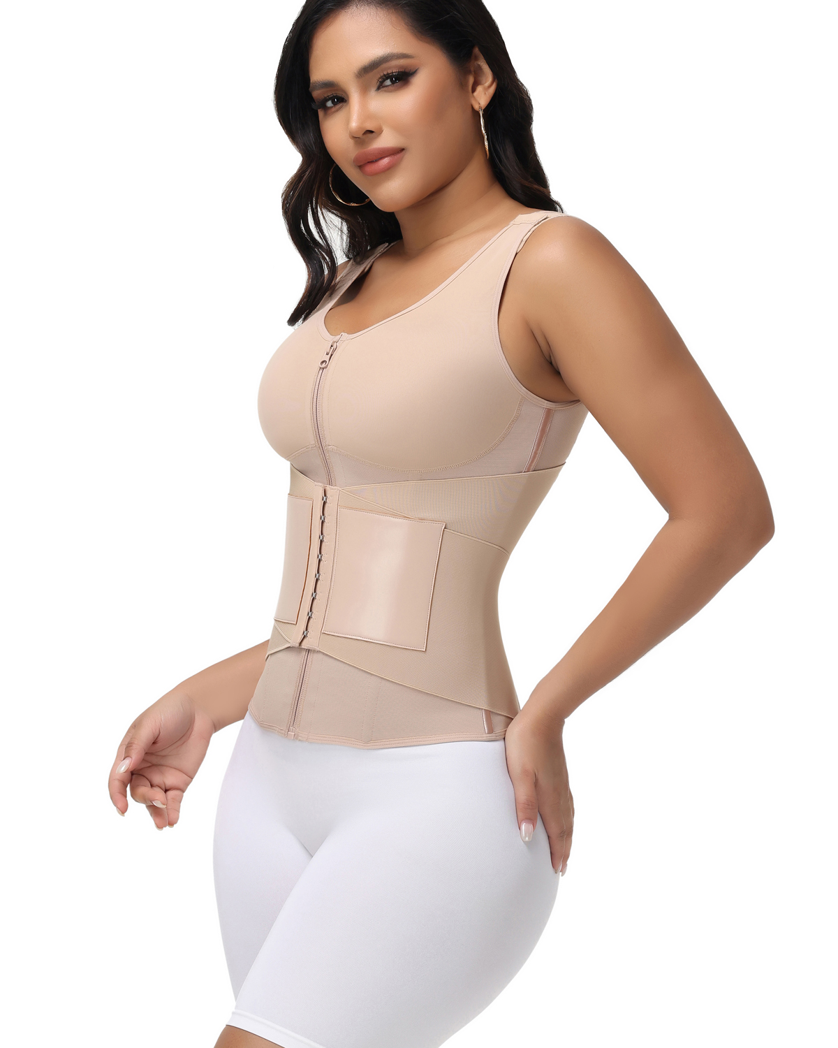 Hourglass Tummy Control Body Shaper Workout Corset Shapewear in Built Bra