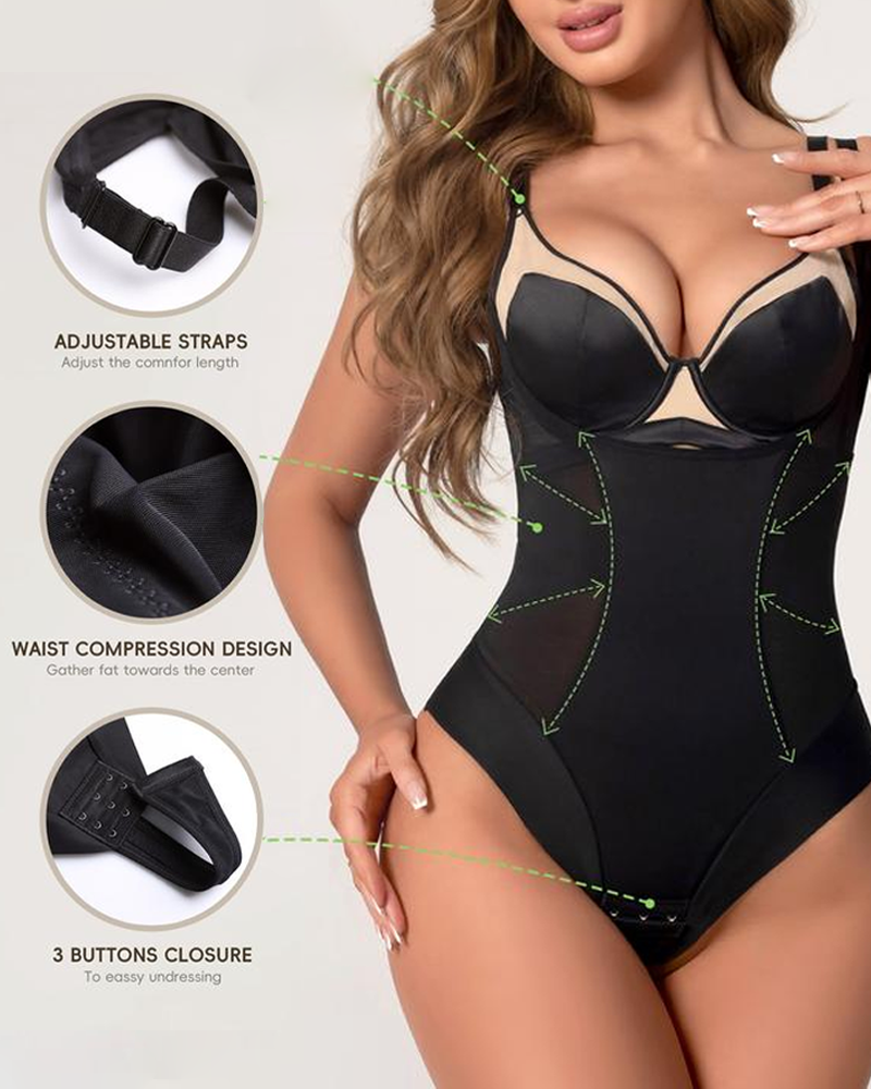 Sexy Mesh Patchwork Tummy Control Shapewear （Pre-Sale）