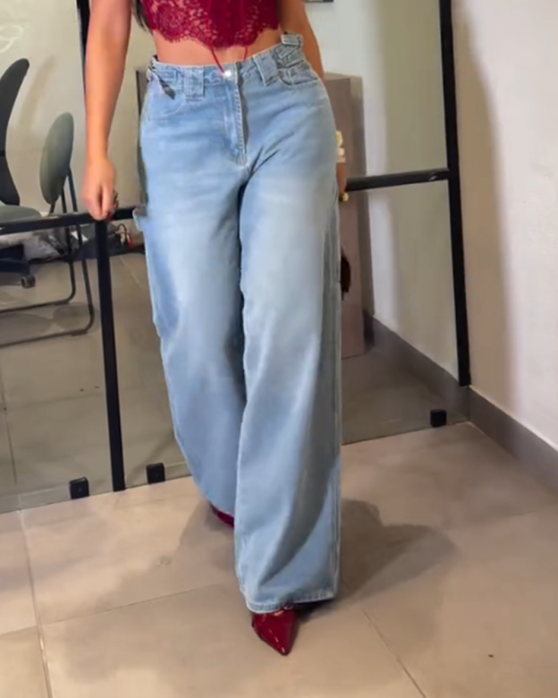 Casual Loose Straight Leg Jeans（Pre-Sale）-Curvy-Faja
