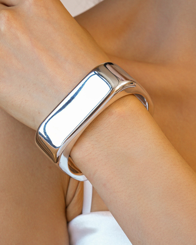 Metal Geometric Bracelet-Curvy-Faja