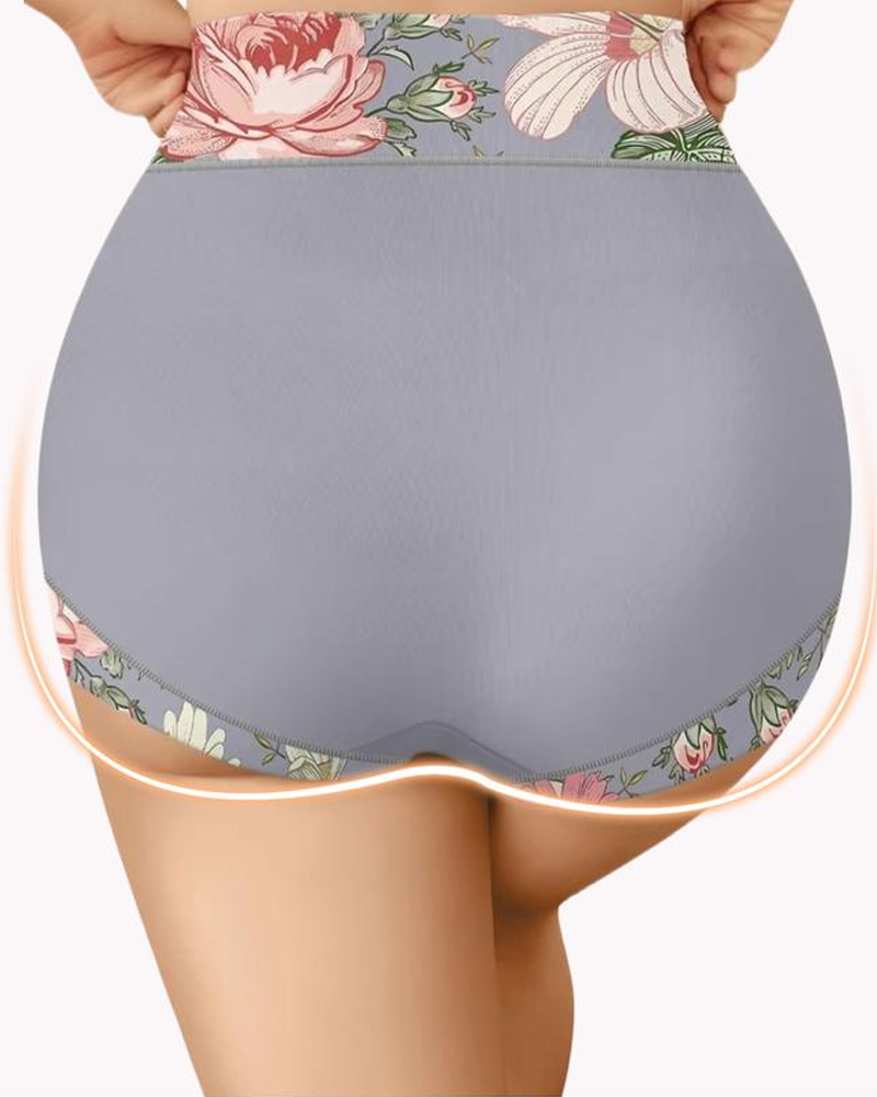 Soft Flattering Floral High-Waisted Panties