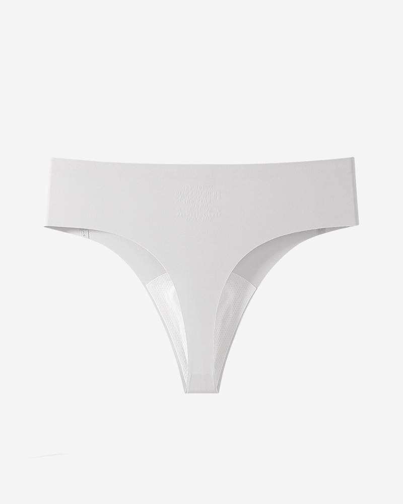 Ice Silk Seamless No Show Yoga Thong Underwear