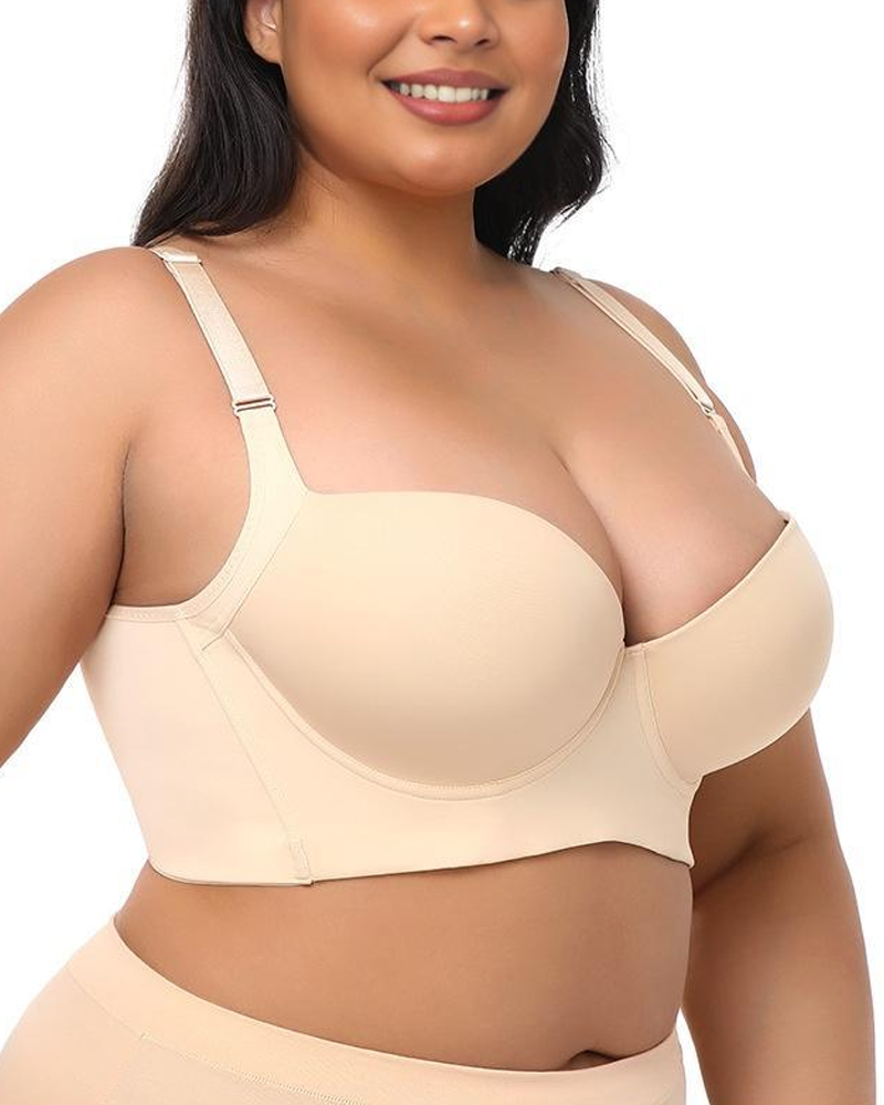 Plus-Size Underwire Bra To Support Side Breast Tissue Prevent Sagging