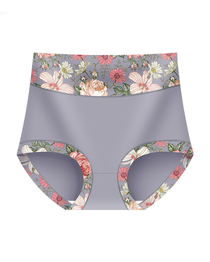 Soft Flattering Floral High-Waisted Panties