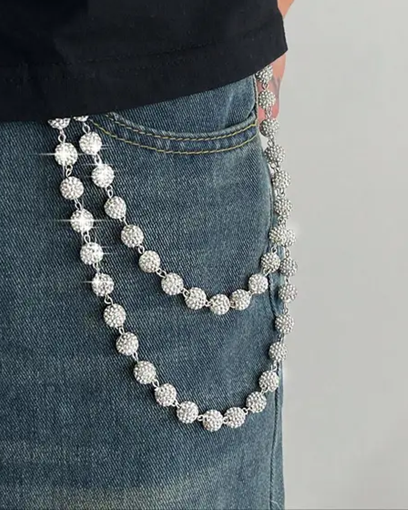 Fashionable Multi-Layered Rhinestone Waist Chain