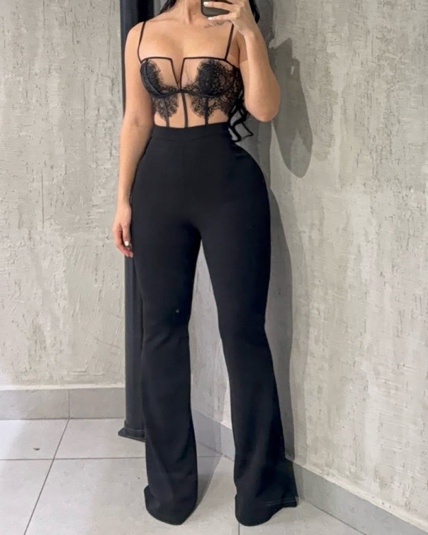 Lace Sexy Backless Jumpsuit (Pre-Sale)-Curvy-Faja
