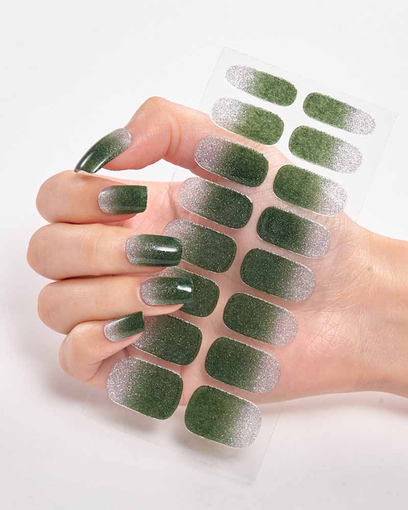 Gradient Glitter Nail Sticker-Curvy-Faja