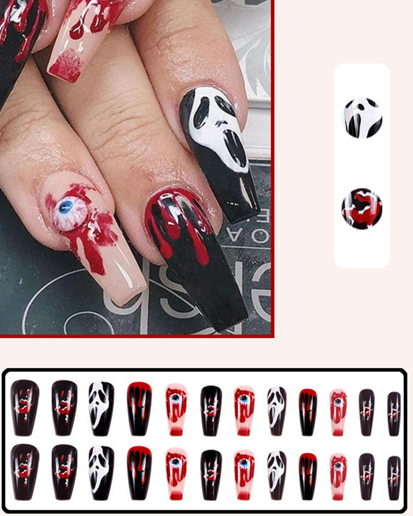 Halloween face nail sticker-Curvy-Faja