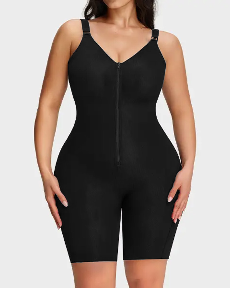 Back-Release Front Zipper Full Body Shaper