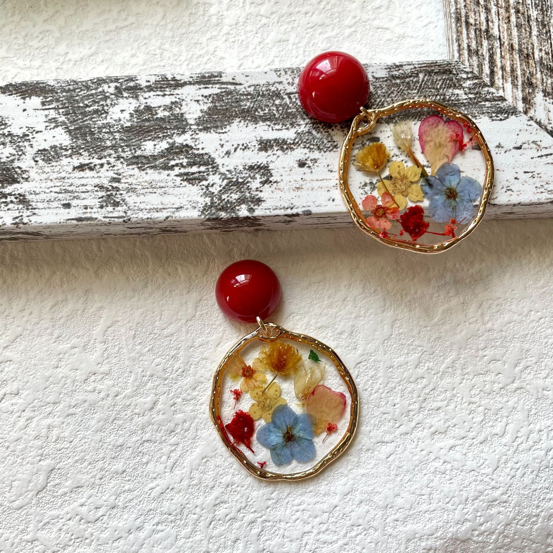 Pressed Flower Earrings - Garden Party-Curvy-Faja
