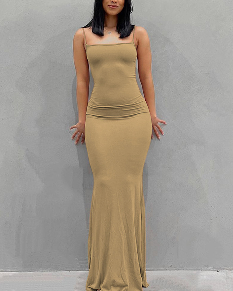Mermaid Fitted Spaghetti Strap Dress