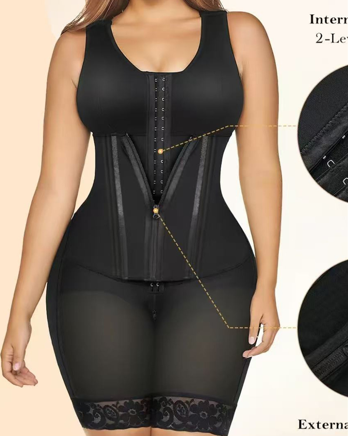 Double Pressure Chest Wrapping Belly Compression Breathable Body Shaper