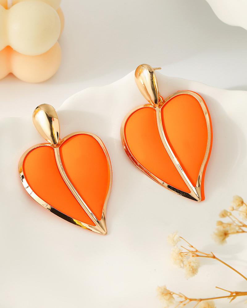 Colorful Love Water Drop Pair Layer Earrings-Curvy-Faja