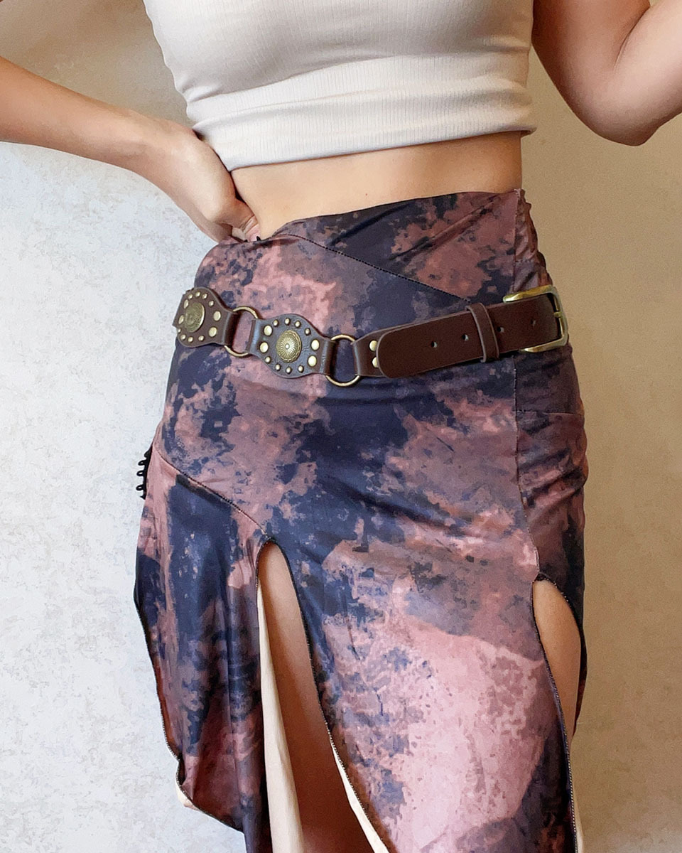 Retro Rivet Eyelet Stitching Punk Wide Belt-Curvy-Faja