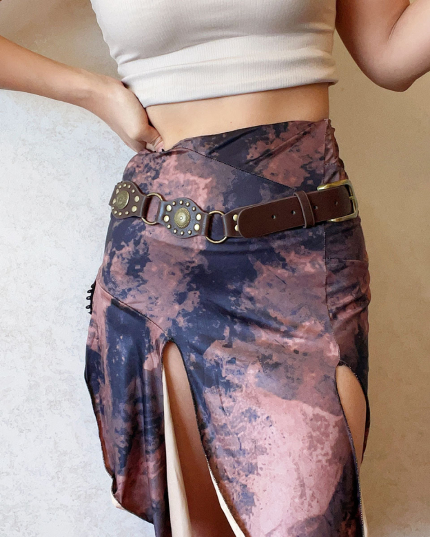 Retro Rivet Eyelet Stitching Punk Wide Belt-Curvy-Faja