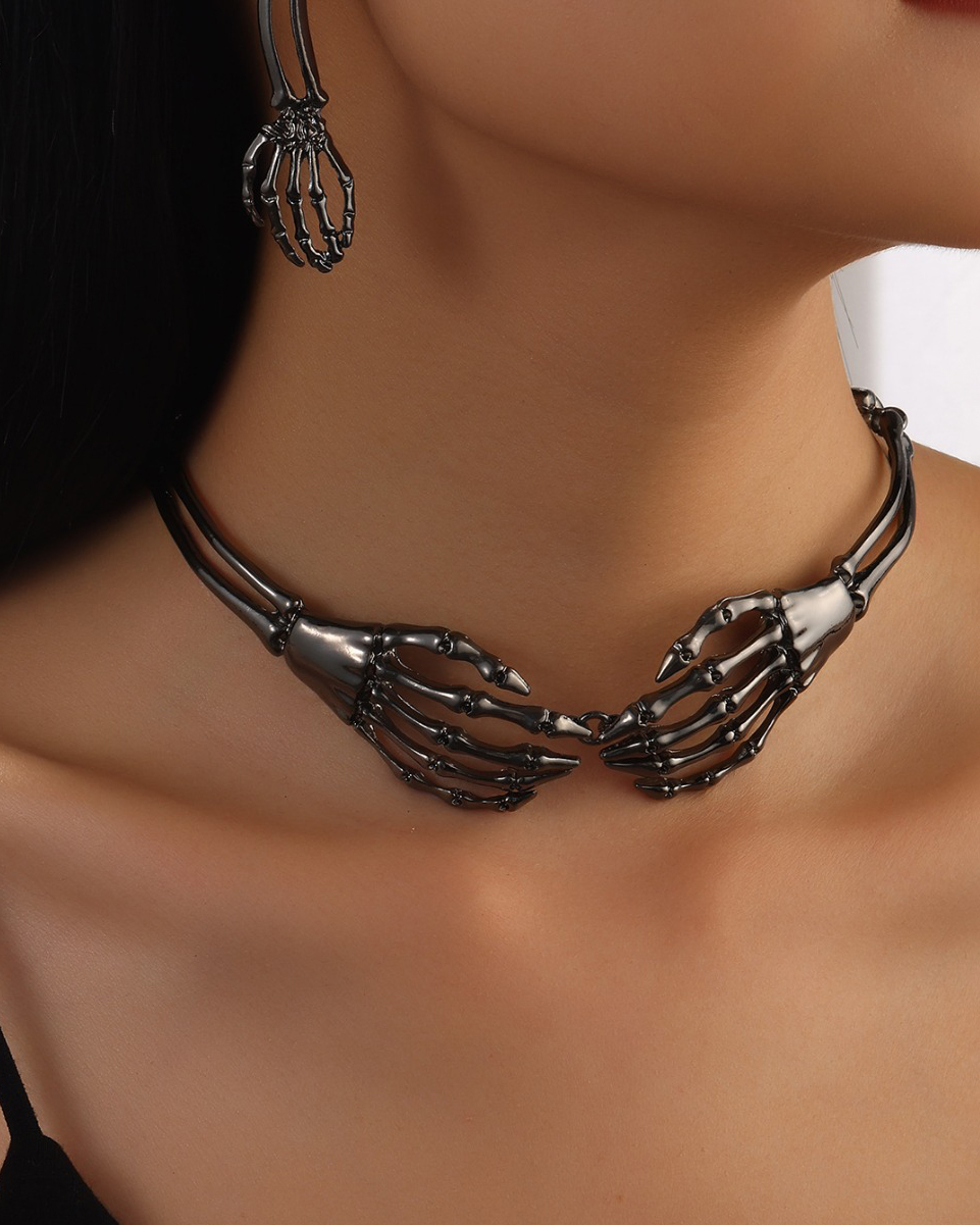 Skull Claw Women’s Pendant Necklace Set-Curvy-Faja