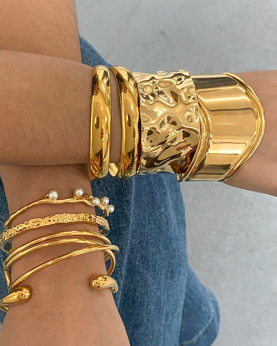 Open Bracelet Titanium Steel Jewelry-Curvy-Faja