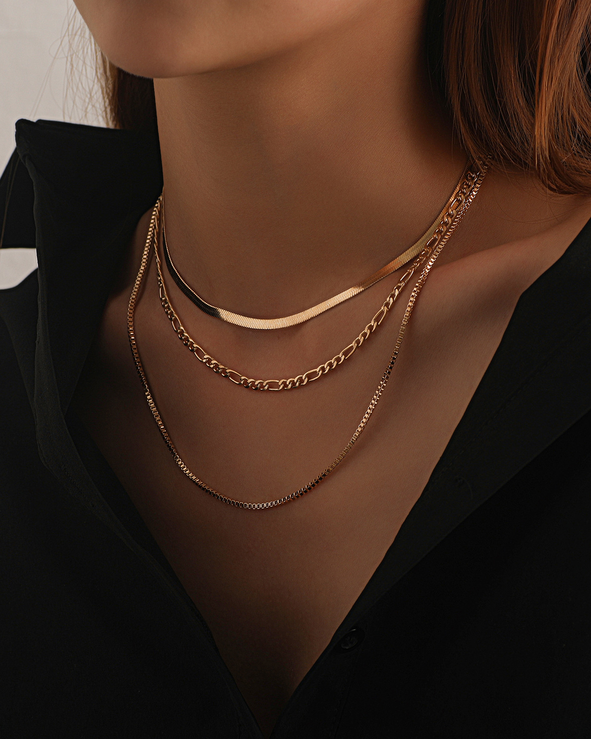 Geometric Multi-Layered Punk Necklace-Curvy-Faja