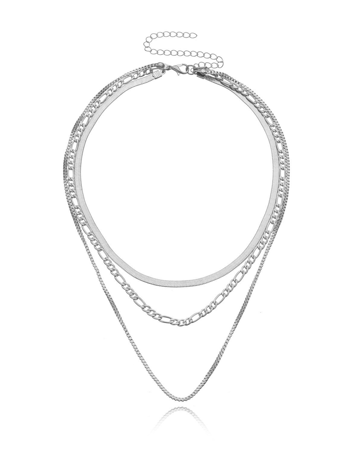 Geometric Multi-Layered Punk Necklace-Curvy-Faja