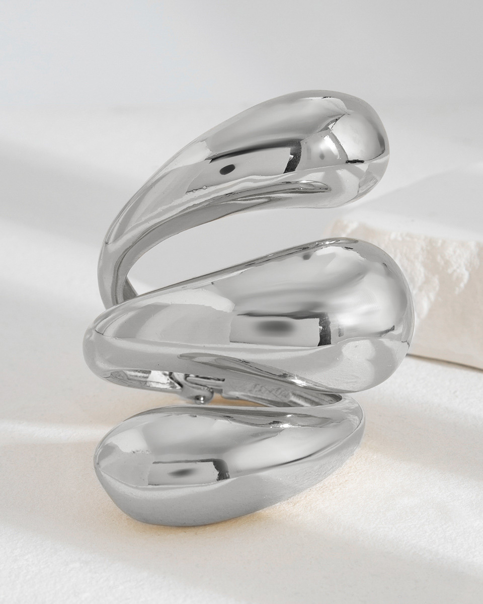 Metal Glossy Bracelet-Curvy-Faja