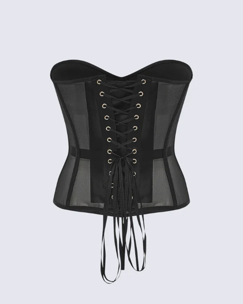 Breast-Covering Mesh Sexy Corset